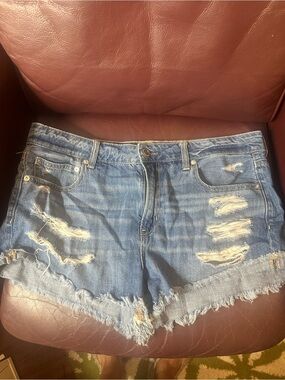 American Eagle Outfitters Distressed Blue Denim Cutoff Shorts